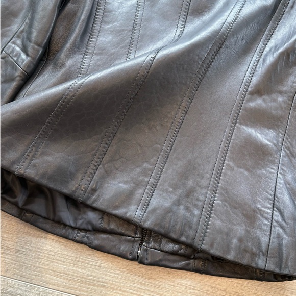Black Genuine Leather Vintage Jacket - Picture 10 of 16